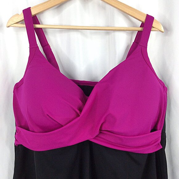 Swimsuits for All Women's Plus Size Bra Sized 46D Underwire Tankini Top - Picture 3 of 10